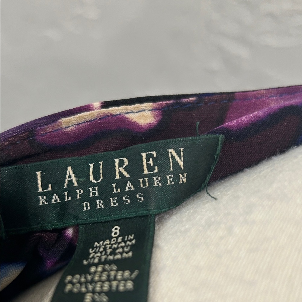 Ralph Lauren Blue and Purple Floral Midi Dress   JT - Picture 2 of 8